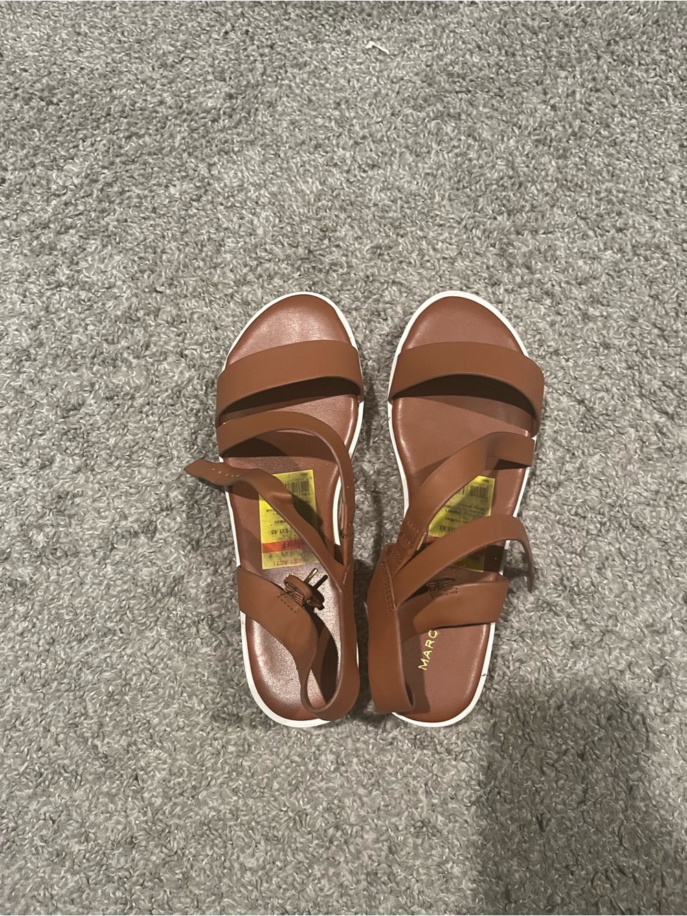 Marc Fisher Brown Leather Strappy Slingback Sandals